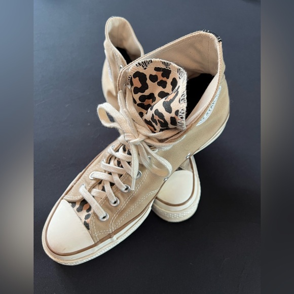 Converse Shoes - All Star Converse High Top Sneakers - Beige Leopard Print